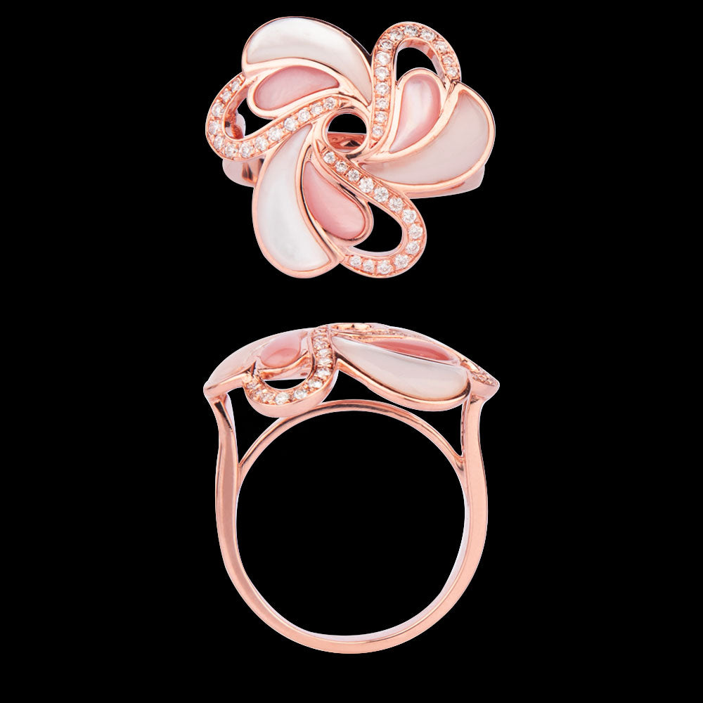 14K Rose Gold Diamond Ring - 0.23ct VS-SI-HI with Colour Stones