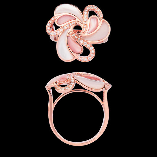 14K Rose Gold Diamond Ring - 0.23ct VS-SI-HI with Colour Stones