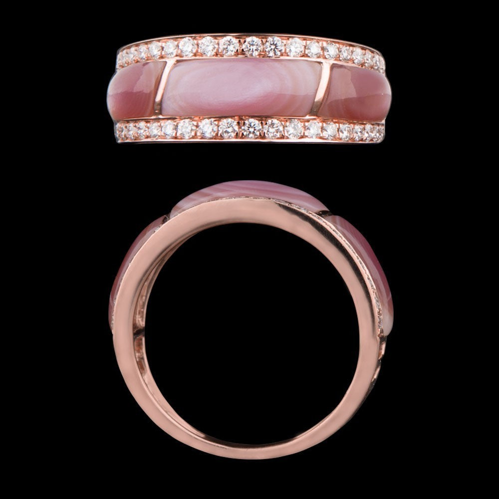14K Rose Gold Diamond Ring - 0.44ct SI-GH with Colour Stones