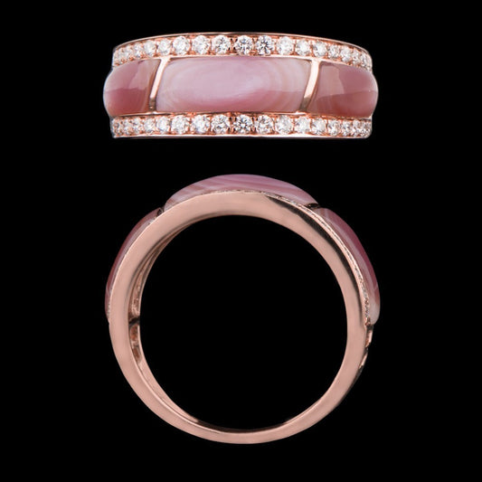 14K Rose Gold Diamond Ring - 0.44ct SI-GH with Colour Stones