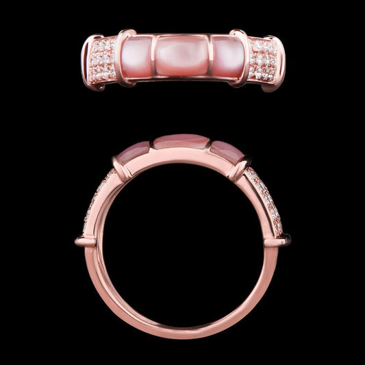 14K Rose Gold Diamond Ring - 0.3ct SI-GH with Colour Stones