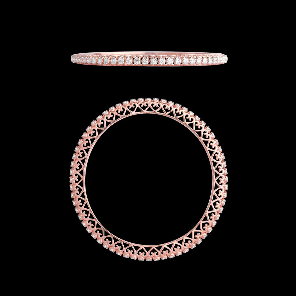 18K Rose Gold Diamond Bangle - 7.17ct VVS-VS-GH