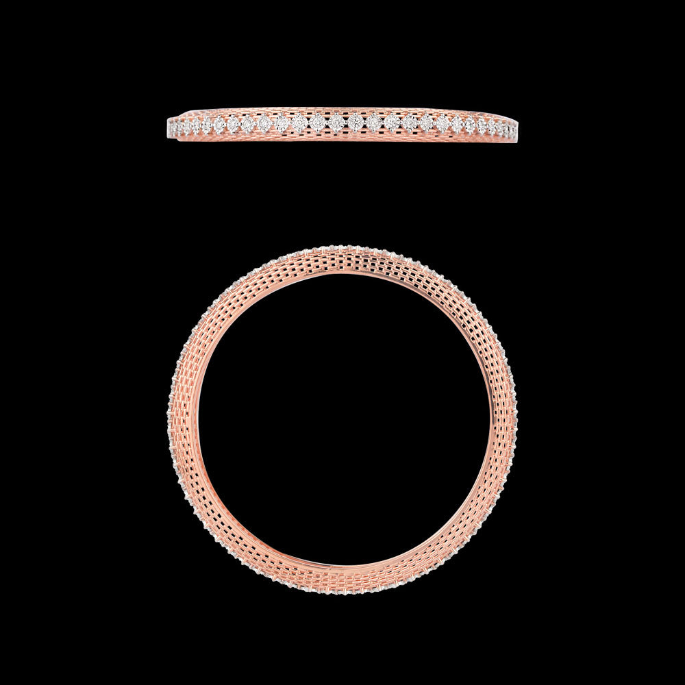 18K Rose Gold Diamond Bangle - 1.414ct VS-FG