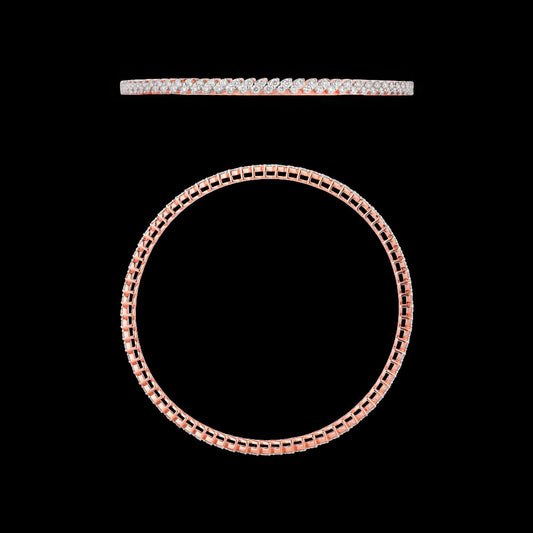 18K Rose Gold Diamond Bangle - 5.516ct SI-IJ