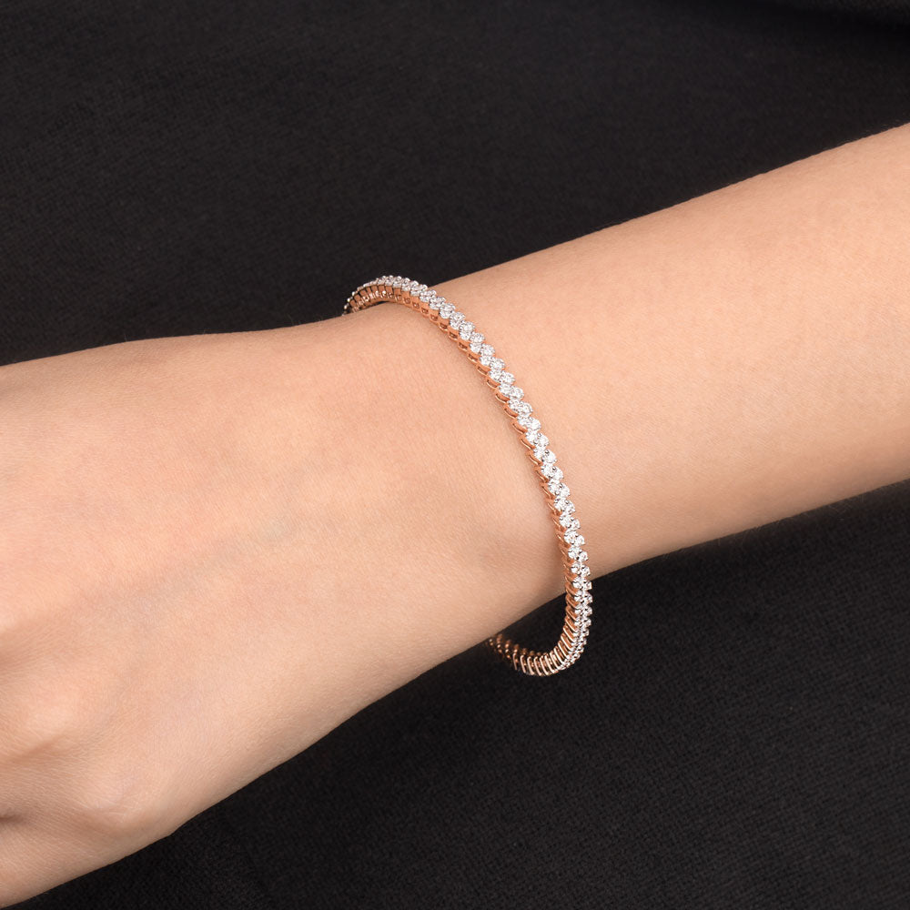 18K Rose Gold Diamond Bangle - 5.516ct SI-IJ