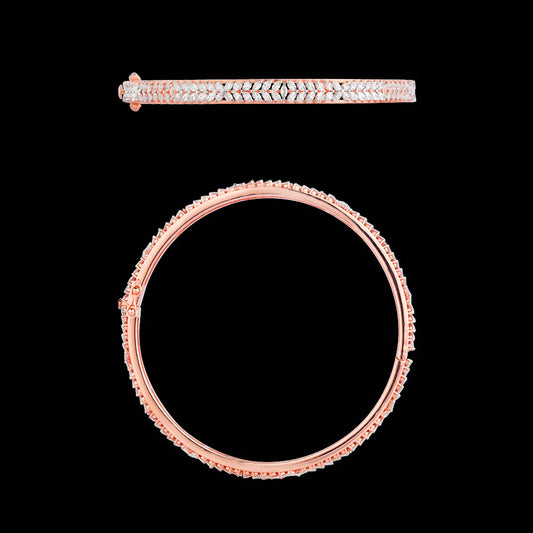 18K Rose Gold Diamond Bangle - 3.814ct VVS-EF