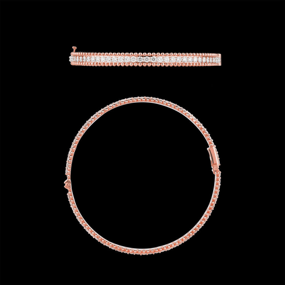 18K Rose Gold Diamond Bangle - 3.59ct VVS-VS-IJ