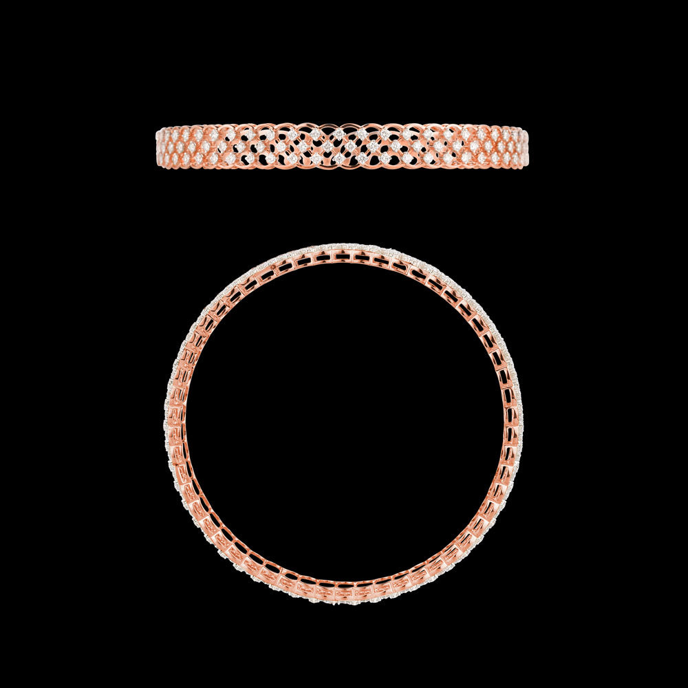 18K Rose Gold Diamond Bangle - 2.55ct VVS-VS-GH