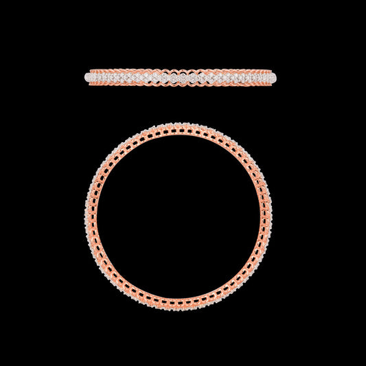 18K Rose Gold Diamond Bangle - 3.588ct VVS-VS-HI