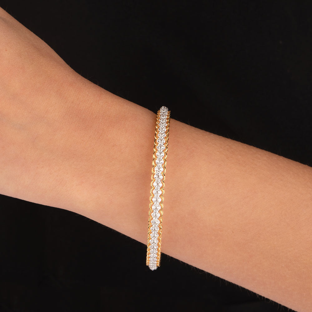 18K Rose Gold Diamond Bangle - 3.588ct VVS-VS-HI