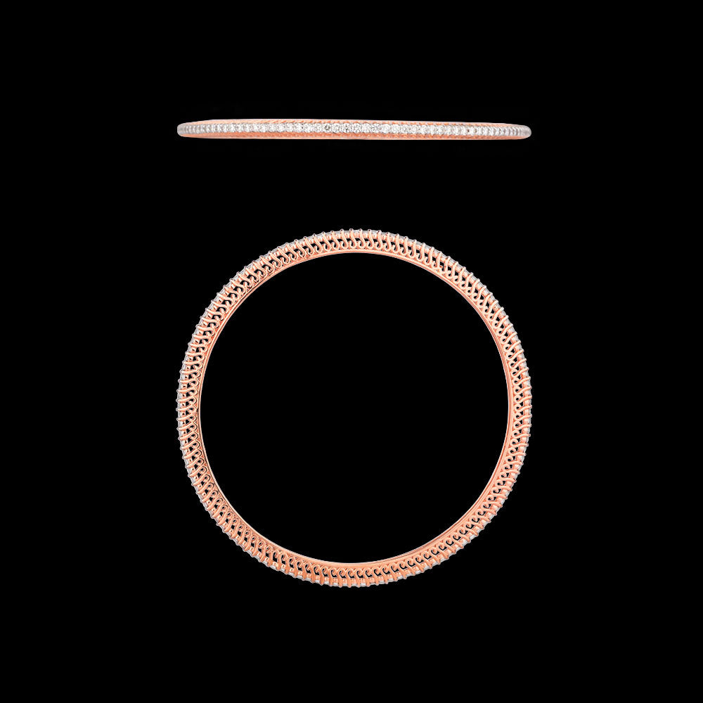 18K Rose Gold Diamond Bangle - 2.099ct VVS-VS-IJ
