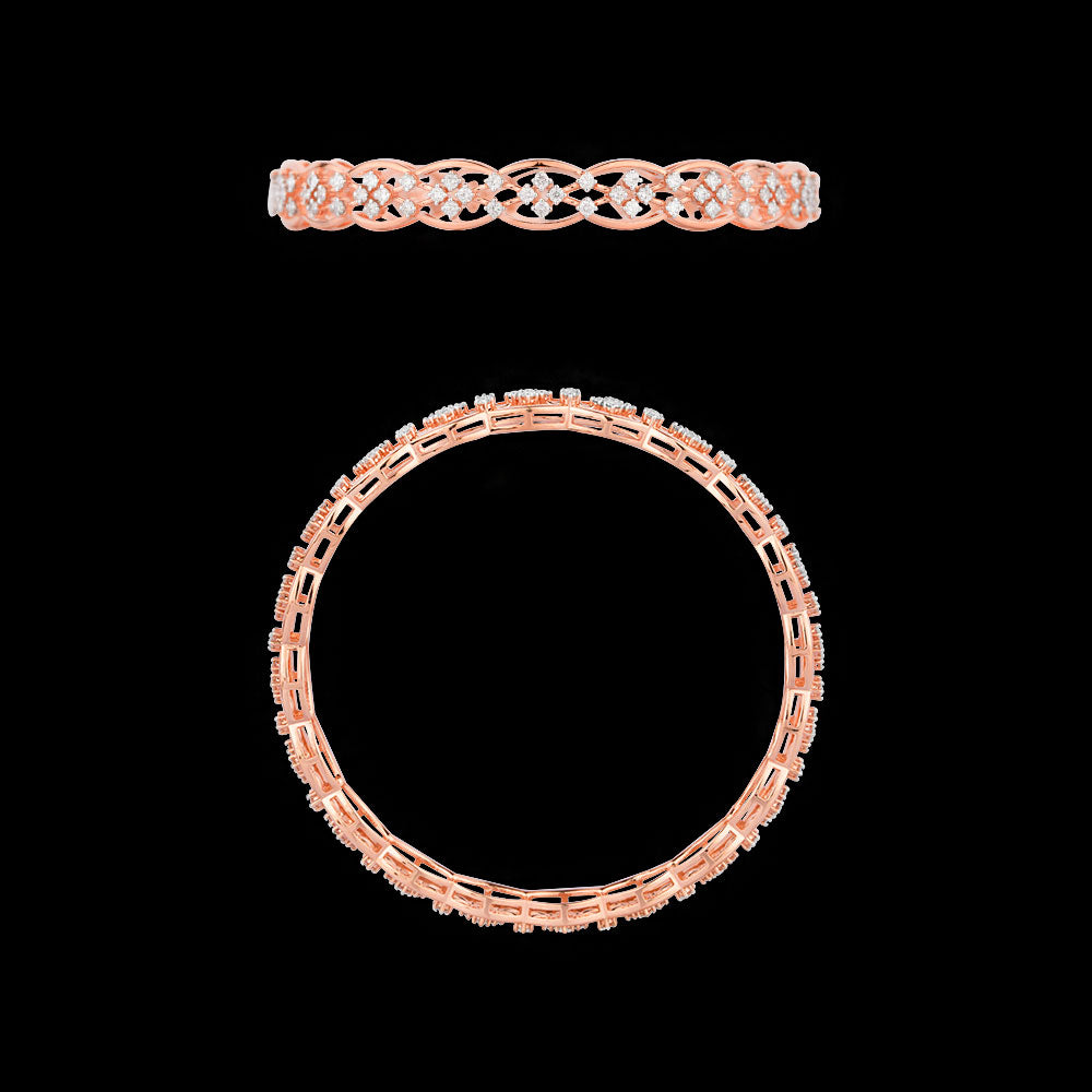 18K Rose Gold Diamond Bangle - 2.559ct VVS-VS-GH