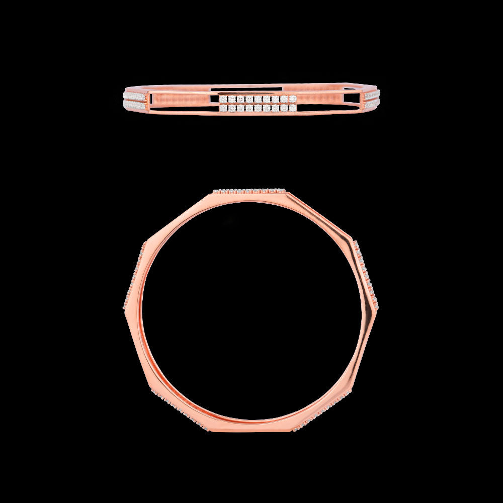 18K Rose Gold Diamond Bangle - 1.893ct VVS-VS-IJ