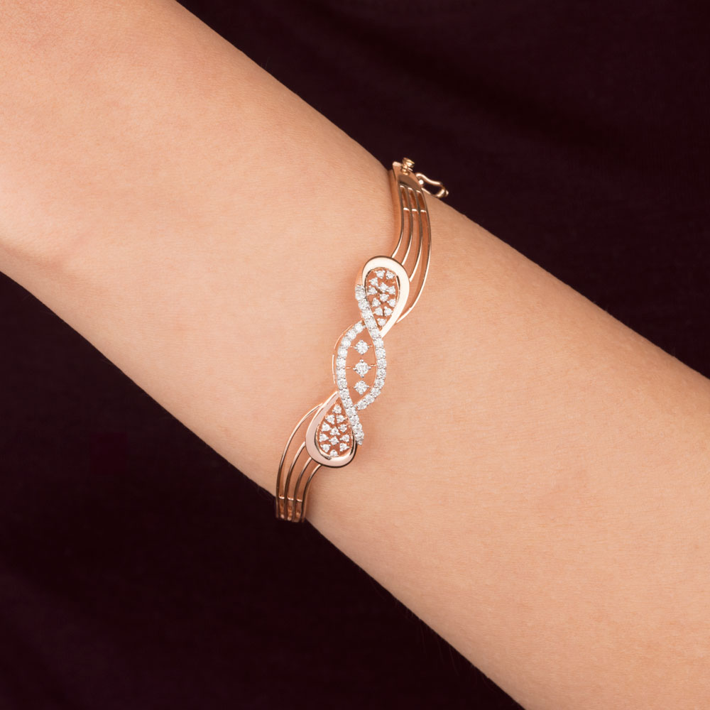 18K Rose Gold Diamond Kada - 0.51ct VS-GH