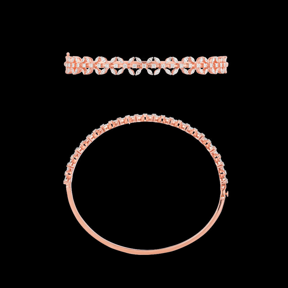 14K Rose Gold Diamond Kada - 1.71ct VS-SI-GH