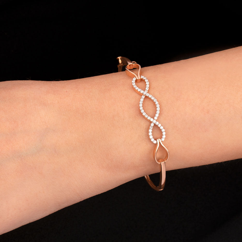 14K Rose Gold Diamond Kada - 0.418ct SI-GH