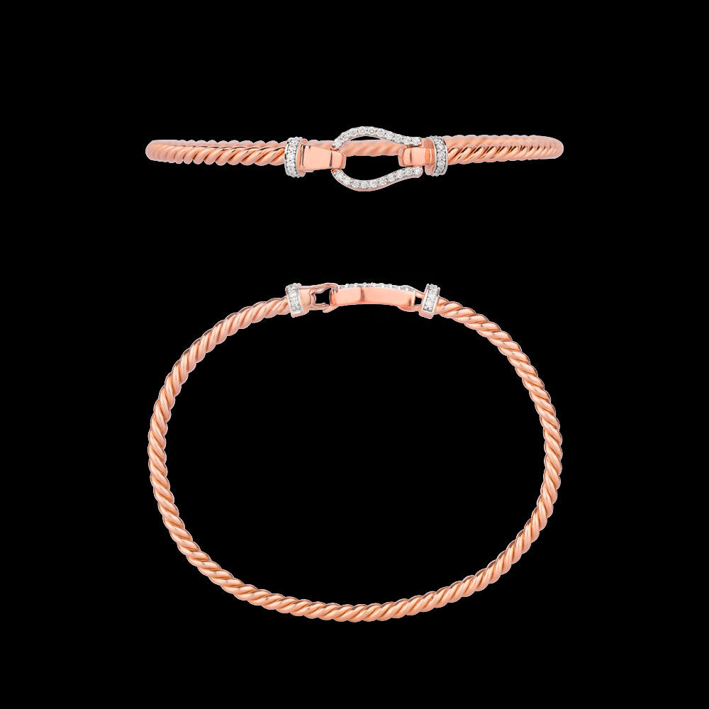 18K Rose Gold Diamond Kada - 0.251ct VVS-VS-GH