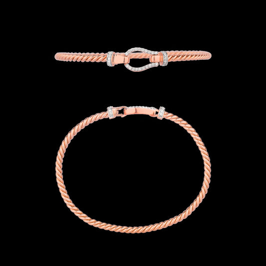 18K Rose Gold Diamond Kada - 0.251ct VVS-VS-GH