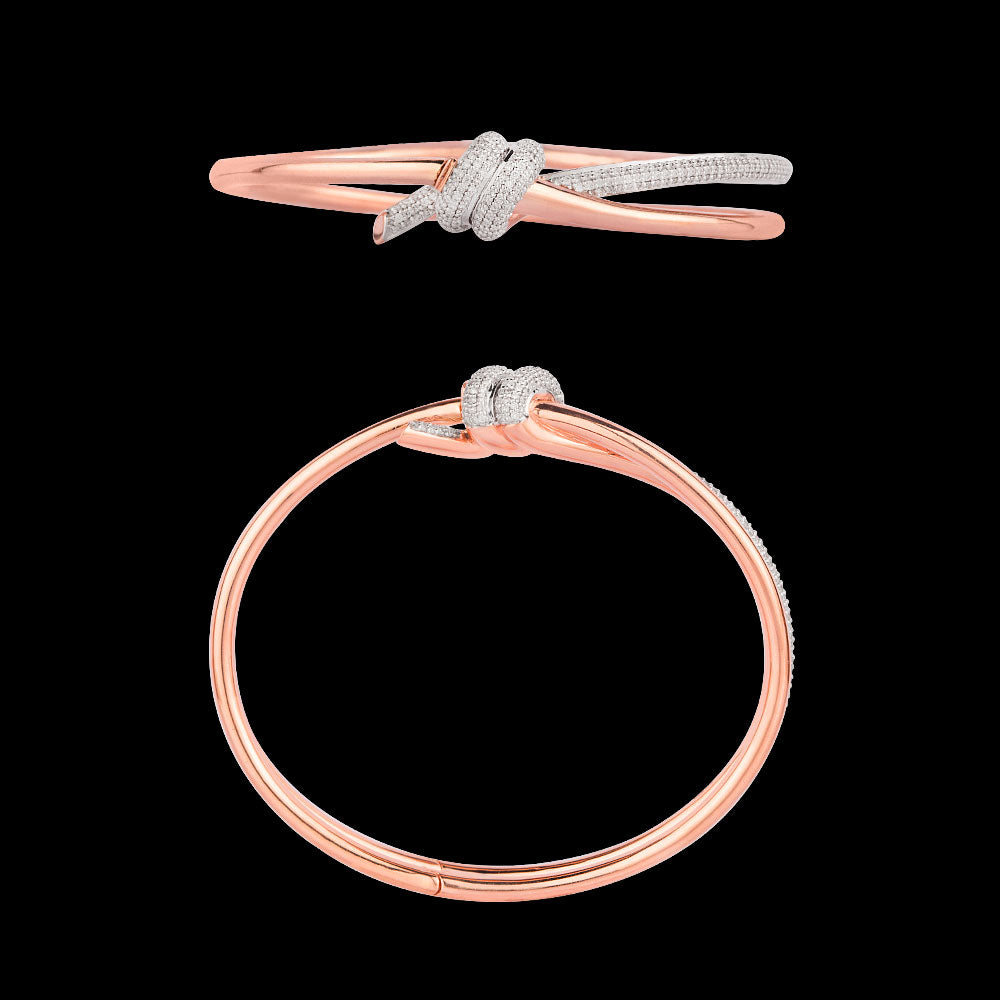 14K Rose Gold Diamond Kada - 1.396ct VS-SI-GH