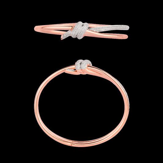 14K Rose Gold Diamond Kada - 1.396ct VS-SI-GH