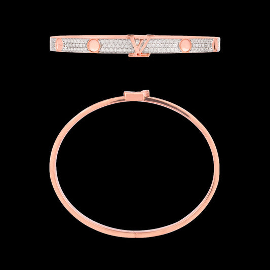 18K Rose Gold Diamond Kada - 1.981ct VVS-EF