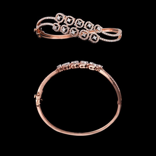 18K Yellow Gold Diamond Kada - 0.601ct VVS-VS-GH