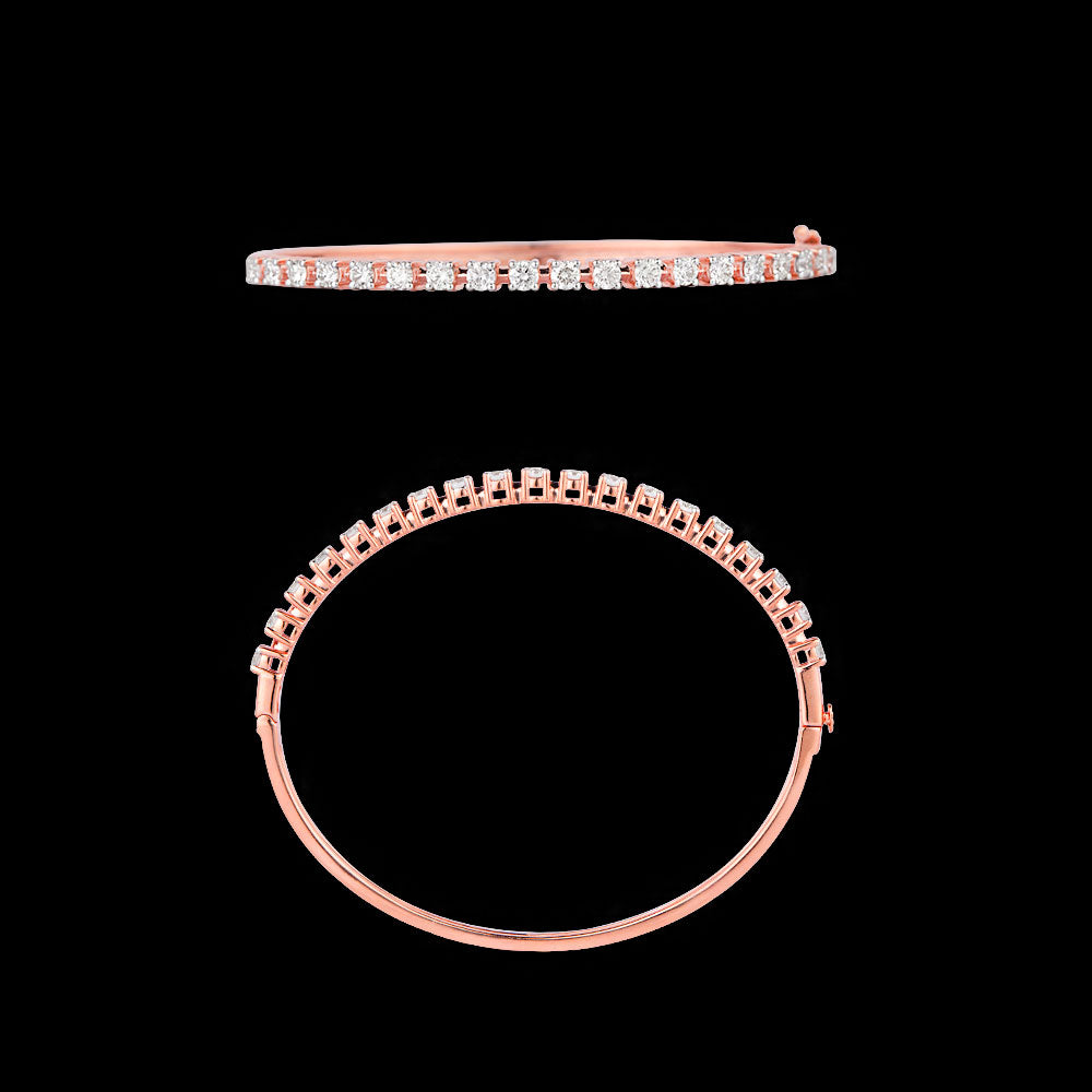 18K Rose Gold Diamond Kada - 1.4ct SI-GH