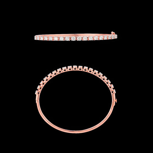 18K Rose Gold Diamond Kada - 1.4ct SI-GH