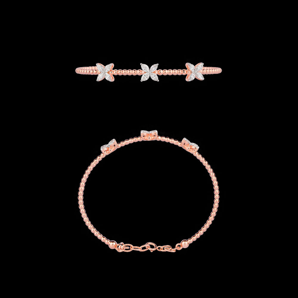 14K Rose Gold Diamond Kada - 0.995ct VS-SI-GH