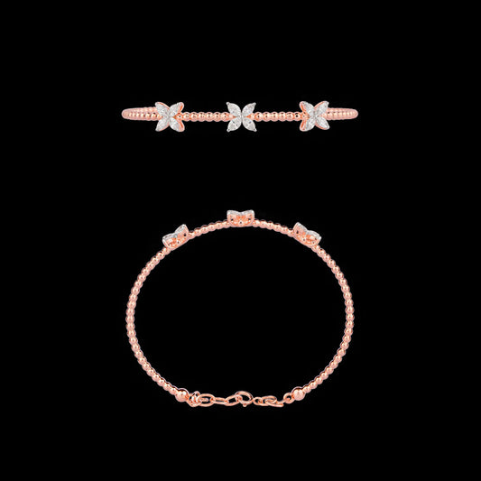 14K Rose Gold Diamond Kada - 0.995ct VS-SI-GH