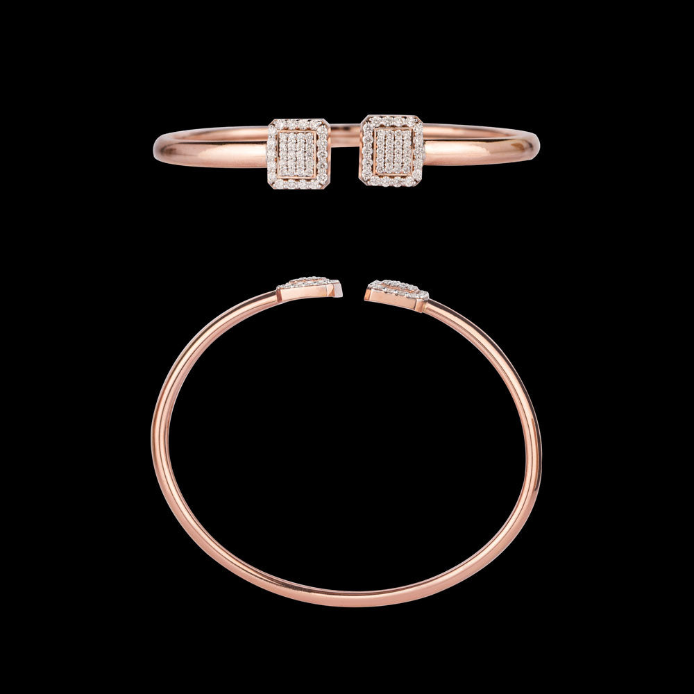14K Rose Gold Diamond Kada - 0.88ct VVS-VS-HI