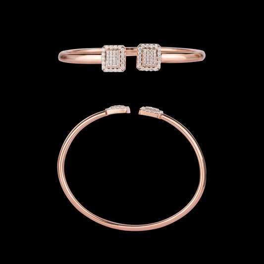 14K Rose Gold Diamond Kada - 0.88ct VVS-VS-HI