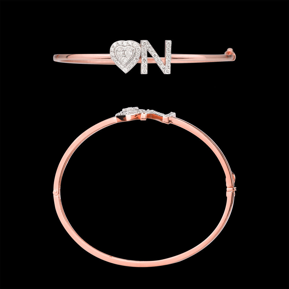 14K Rose Gold Diamond Kada - 0.74ct VS-SI-FGH