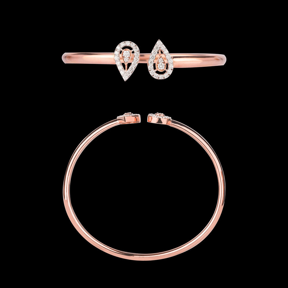 14K Rose Gold Diamond Kada - 0.8ct VVS-VS-HI