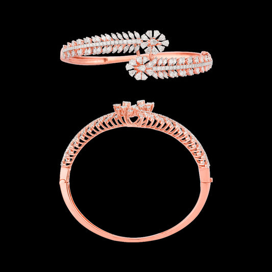 18K Rose Gold Diamond Kada - 3.516ct VVS-EF