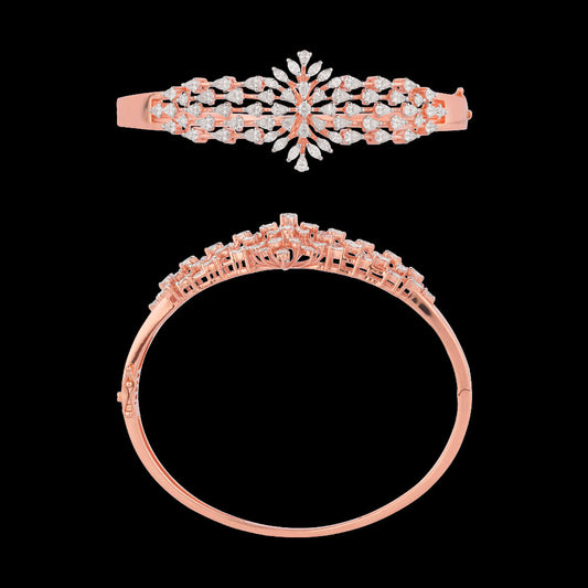 18K Rose Gold Diamond Kada - 2.973ct VVS-EF