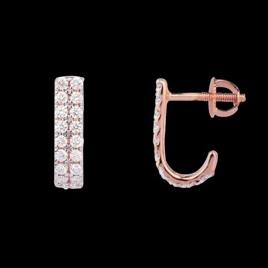 14K Rose Gold Diamond Earrings - 0.42ct VS-SI-FG