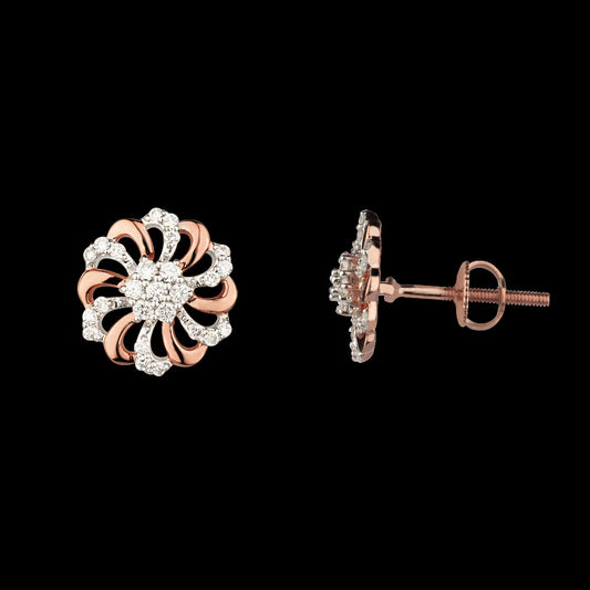 14K Rose Gold Diamond Earrings - 0.27ct VS-SI-FG