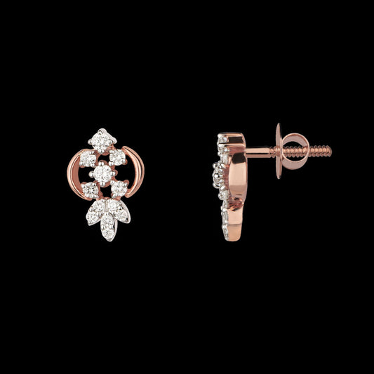 18K Rose Gold Diamond Earrings - 0.29ct VVS-VS-GH
