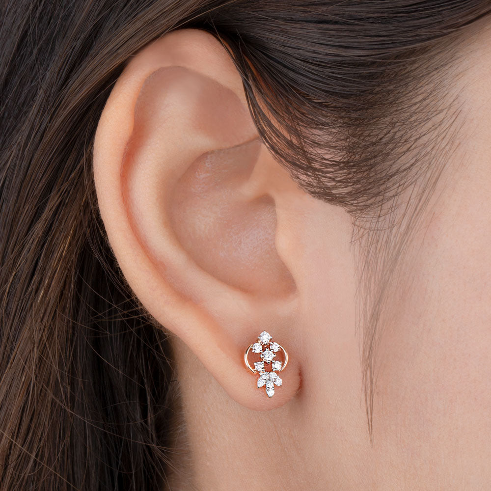 18K Rose Gold Diamond Earrings - 0.29ct VVS-VS-GH