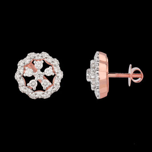 18K Rose Gold Diamond Earrings - 0.331ct VS-SI-GH