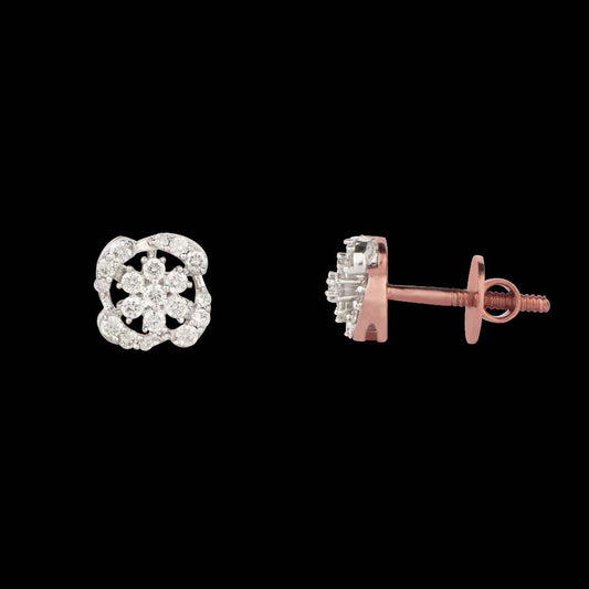 14K Rose Gold Diamond Earrings - 0.33ct VVS-VS-HI