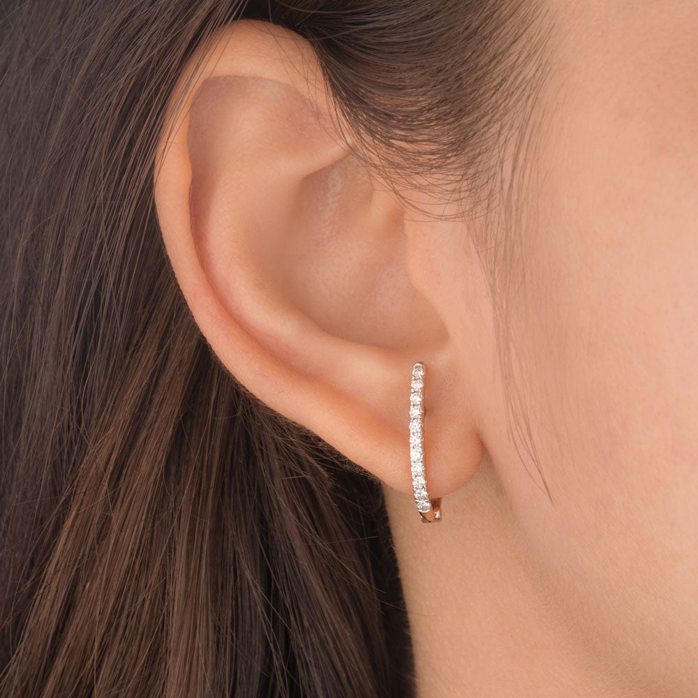 14K Rose Gold Diamond Earrings - 0.35ct SI-IJ