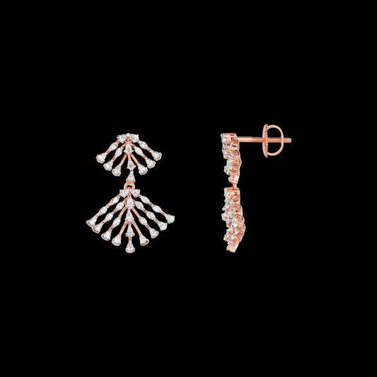18K Rose Gold Diamond Earrings - 1.623ct VVS-EF