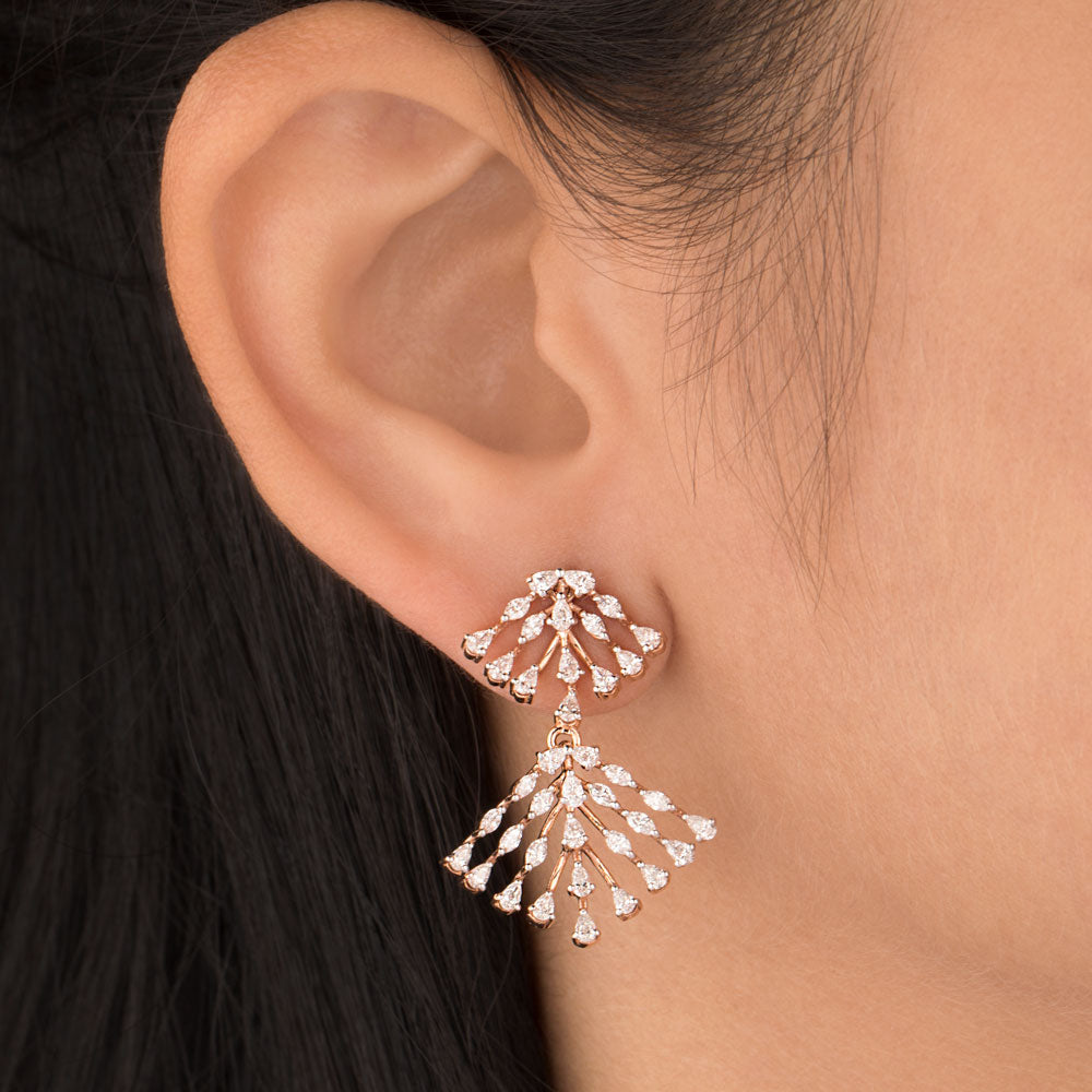 18K Rose Gold Diamond Earrings - 1.623ct VVS-EF