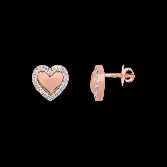 18K Rose Gold Diamond Earrings - 0.278ct VS-SI-EF