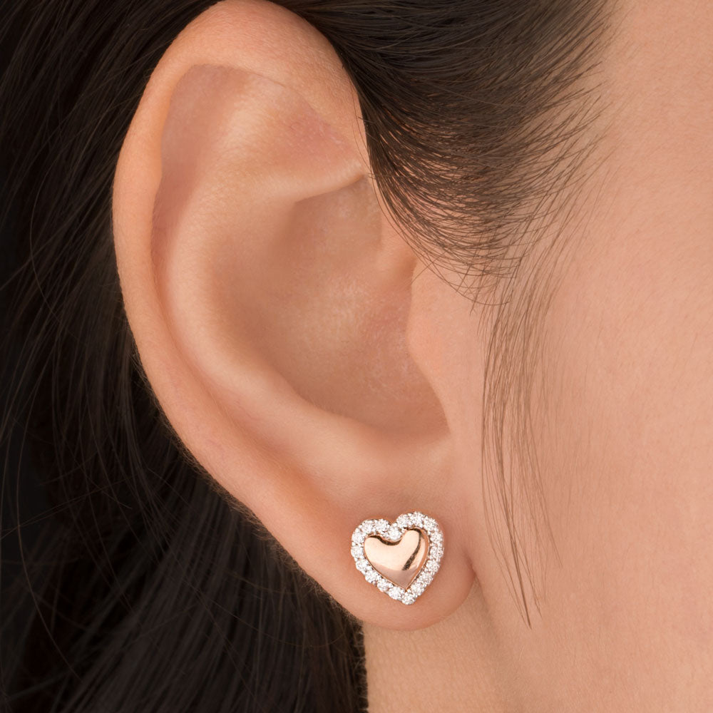 18K Rose Gold Diamond Earrings - 0.278ct VS-SI-EF
