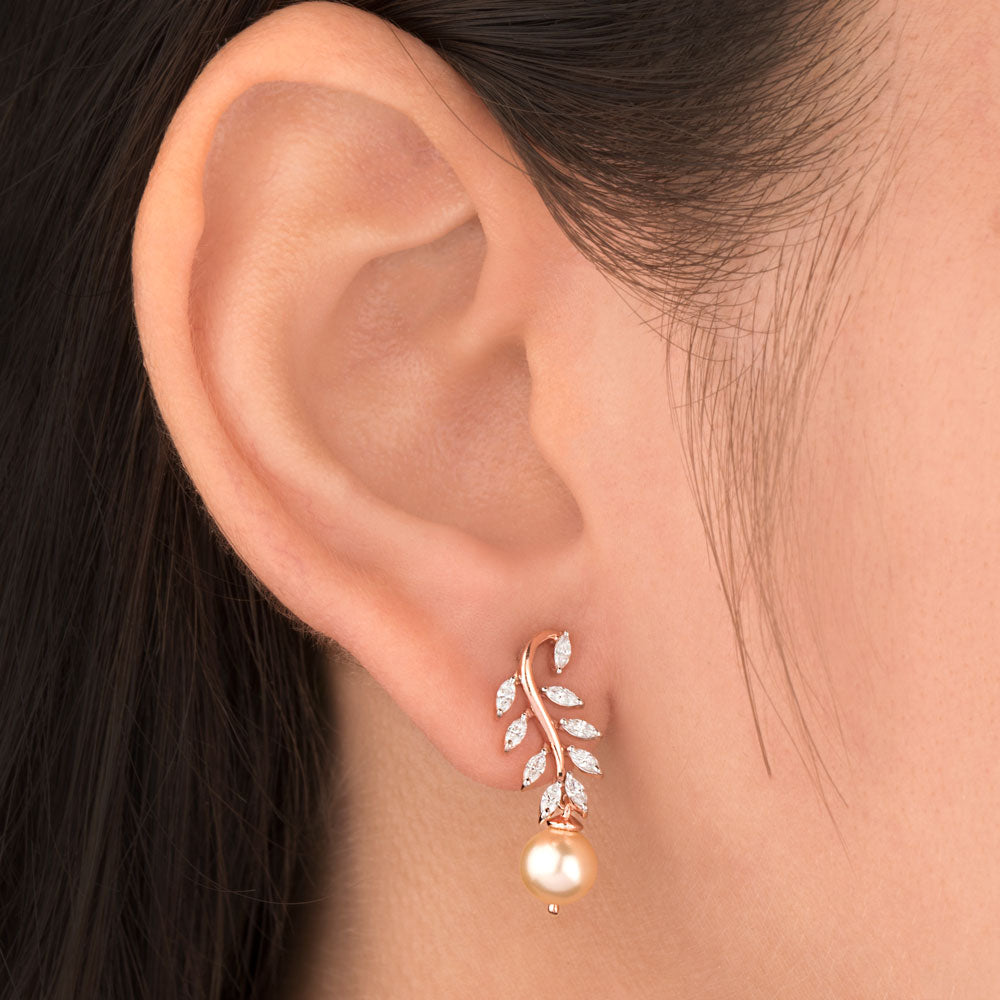 18K Rose Gold Diamond Earrings - 0.356ct VVS-EF with Colour Stones