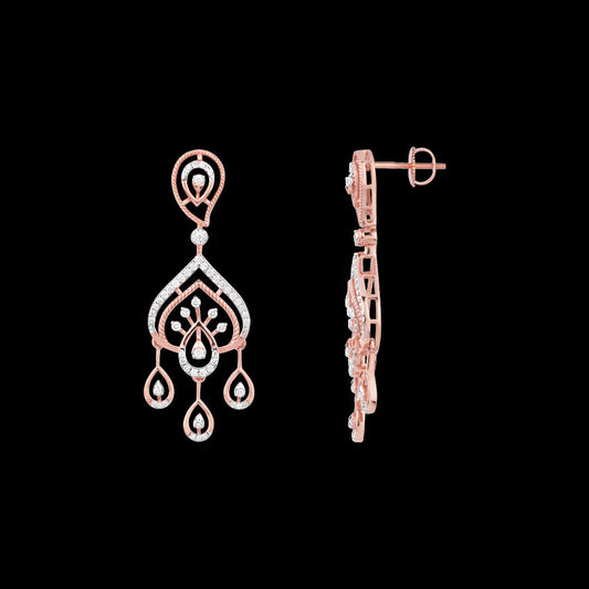 14K Rose Gold Diamond Earrings - 0.68ct VVS-VS-GH