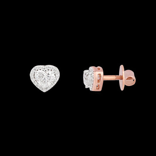 18K Rose Gold Diamond Earrings - 0.55ct VVS-EF